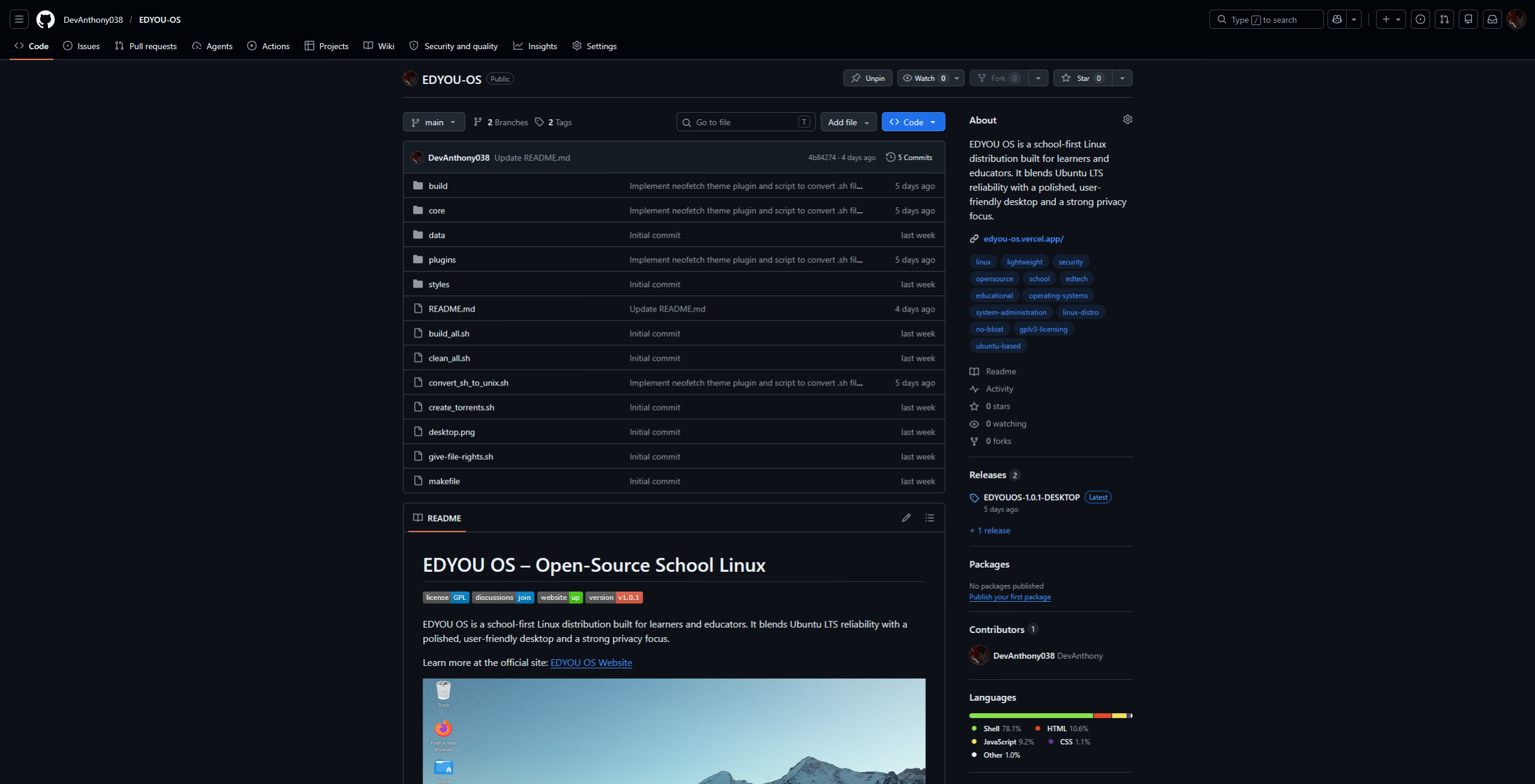 EDYOU OS on GitHub